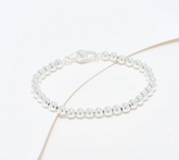 UltraFine 950 Silver Beaded Chain Magnetic Clasp Bracelet Small